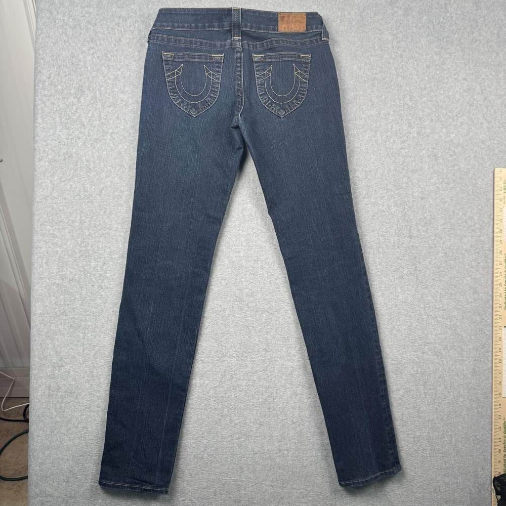 True Religion Jeans Womens 31 Dark Wash Low Rise Horseshoe Y2K‎ Denim Stretch